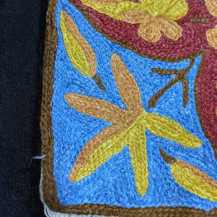 Set of 2 Blue Chainstitch Kashmiri Coasters - Image 4