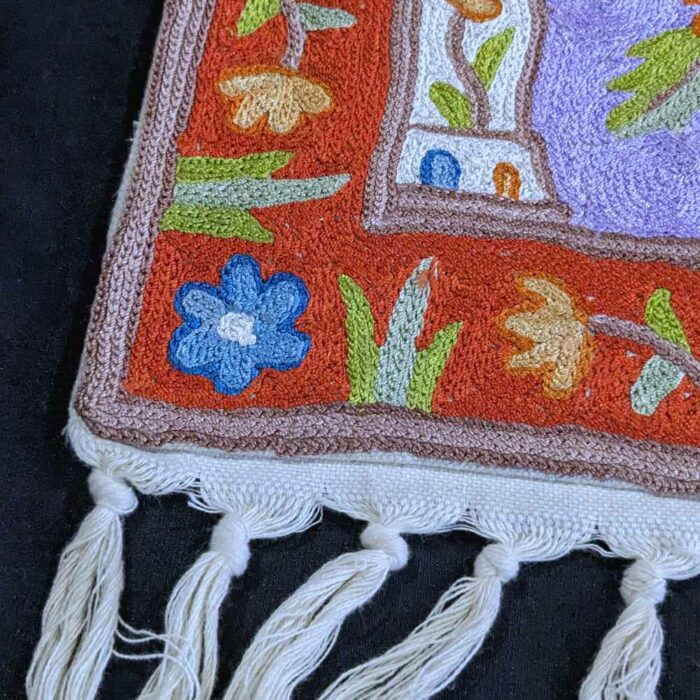 Tree 3x2 Chainstitch Hand-Embroidered Wall Hanging - Image 3