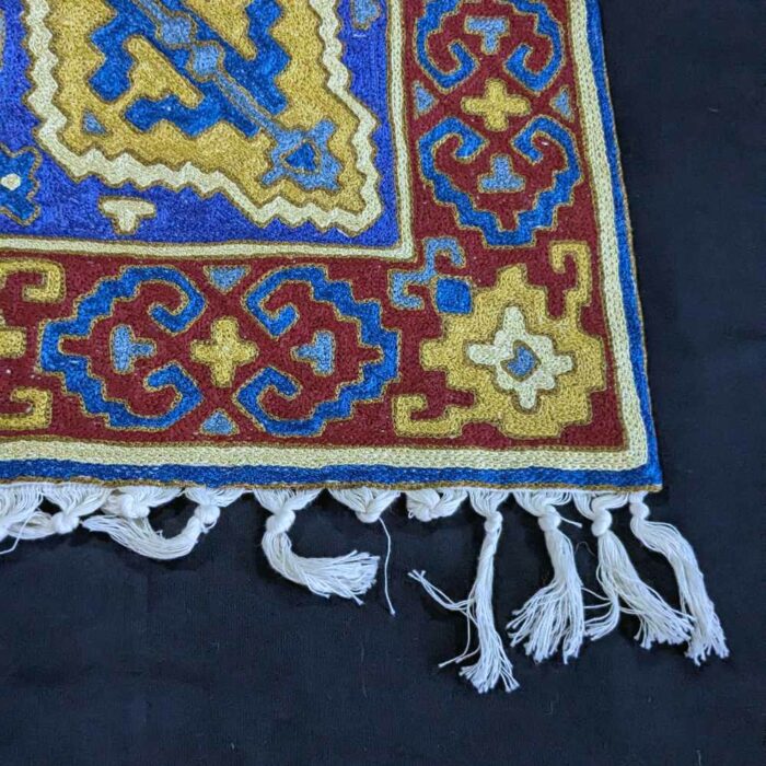 Abstract Pattern Kashmiri Rug 4x2.5 Chainstitch Hand-Embroidered - Image 3