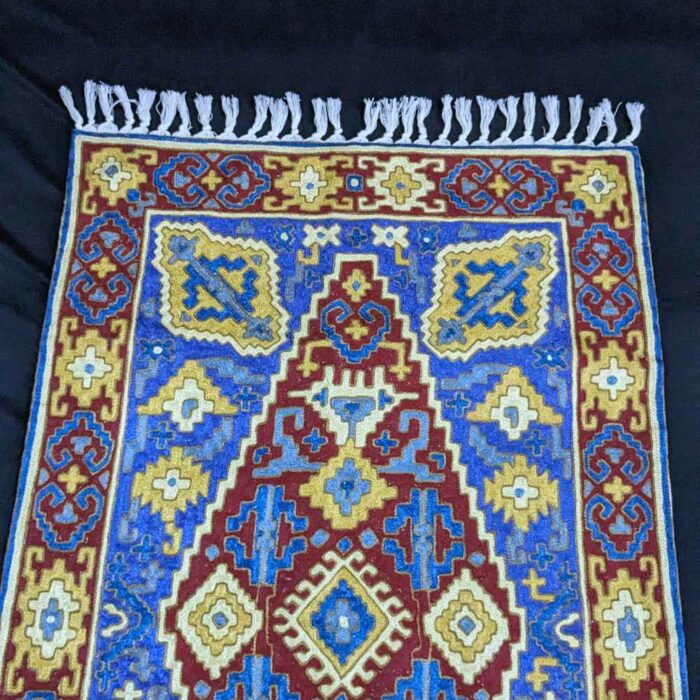 Abstract Pattern Kashmiri Rug 4x2.5 Chainstitch Hand-Embroidered - Image 5