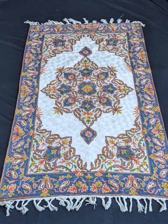 Mandala Hand-Embroidered 5x3 Chainstitch Kashmiri Carpet/Rug