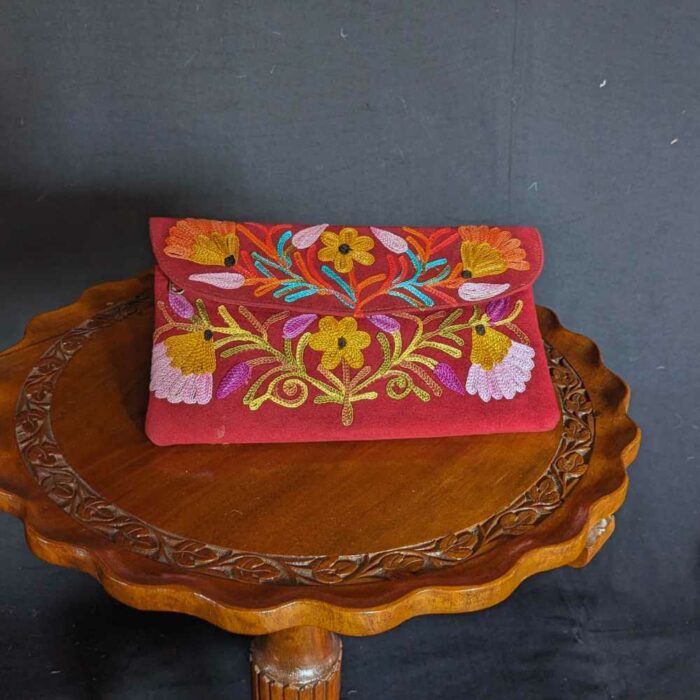 Maroon Tic Tac Aari Work Wallet