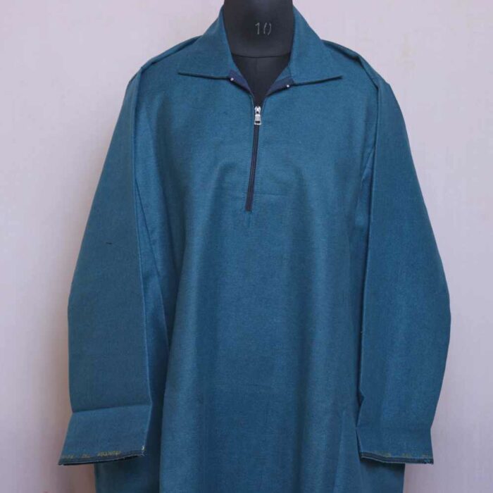 Imperial Blue traditional Men Kashmiri Pheran L48 - Image 2