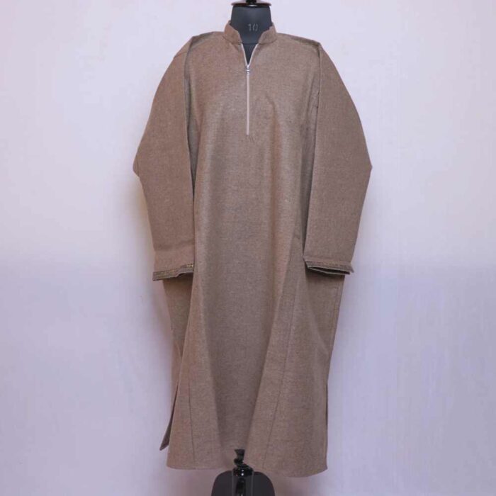 Light Brown traditional Men Kashmiri Pheran L48.5