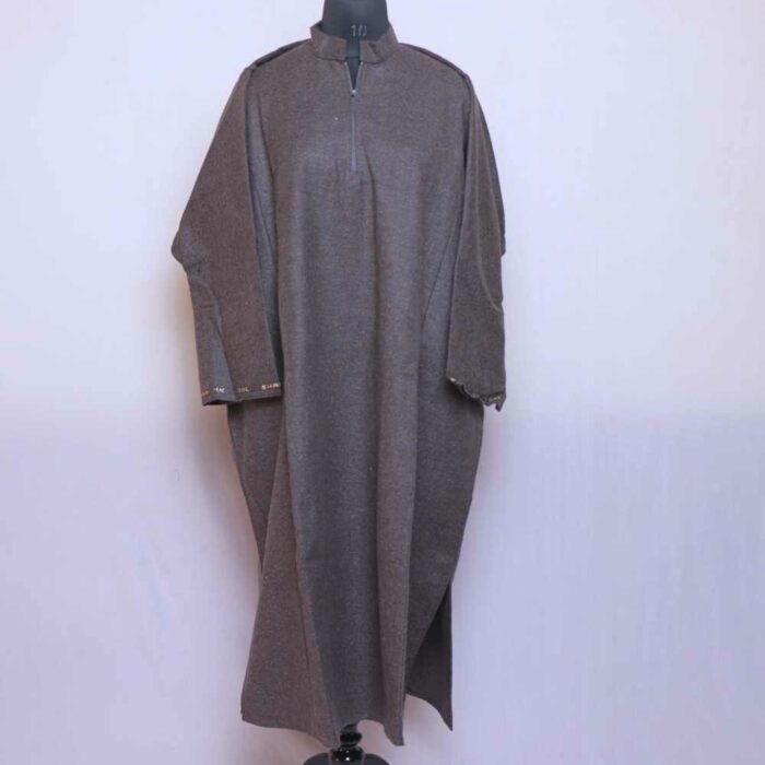 Dark Grey Lakeer traditional Men Kashmiri Pheran L47.5