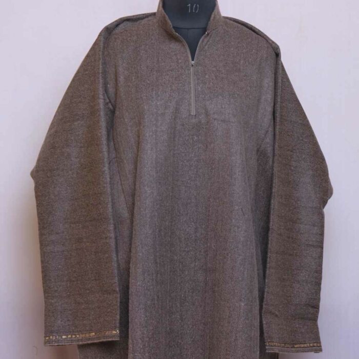 Brownish Grey traditional Men Kashmiri Pheran L48 - Image 3