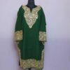 Green Posh Wazul Nukhta Kashmiri Raffal Pheran with Border Ari work