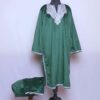 Bottle Green Velvet Phiran Co-ord Set with Tilla