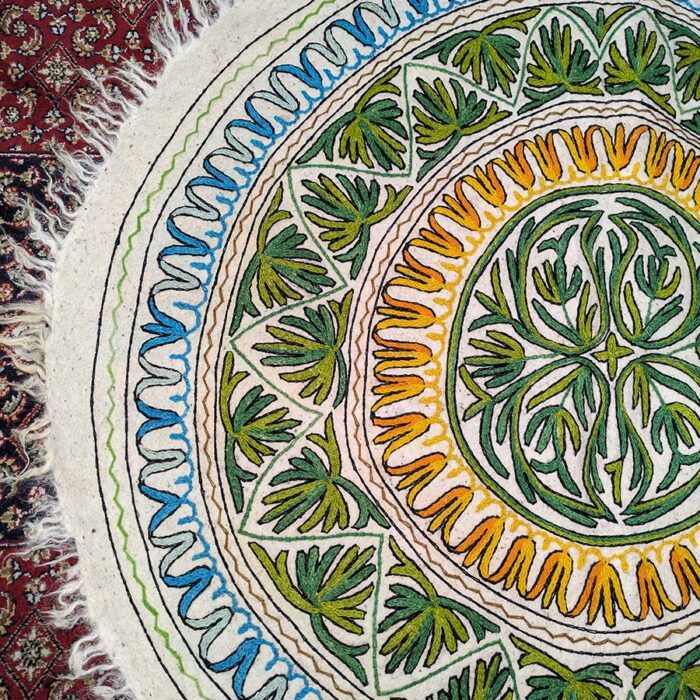 BulBul Bagh Handmade Aari Embroidered Wool Namda 5FT - Image 2