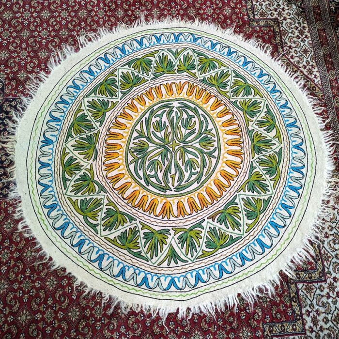 BulBul Bagh Handmade Aari Embroidered Wool Namda 5FT
