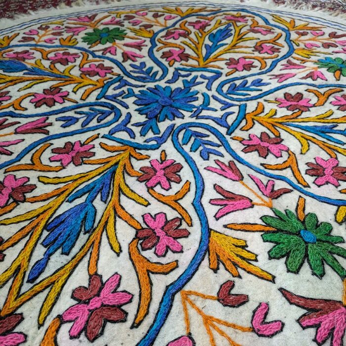 Shahi Handmade Aari Embroidered Wool Namda 4.5FT - Image 3