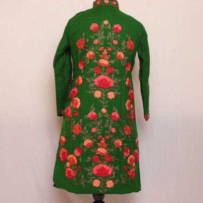 Dark Green Aari Cashmilon Jacket - Image 4