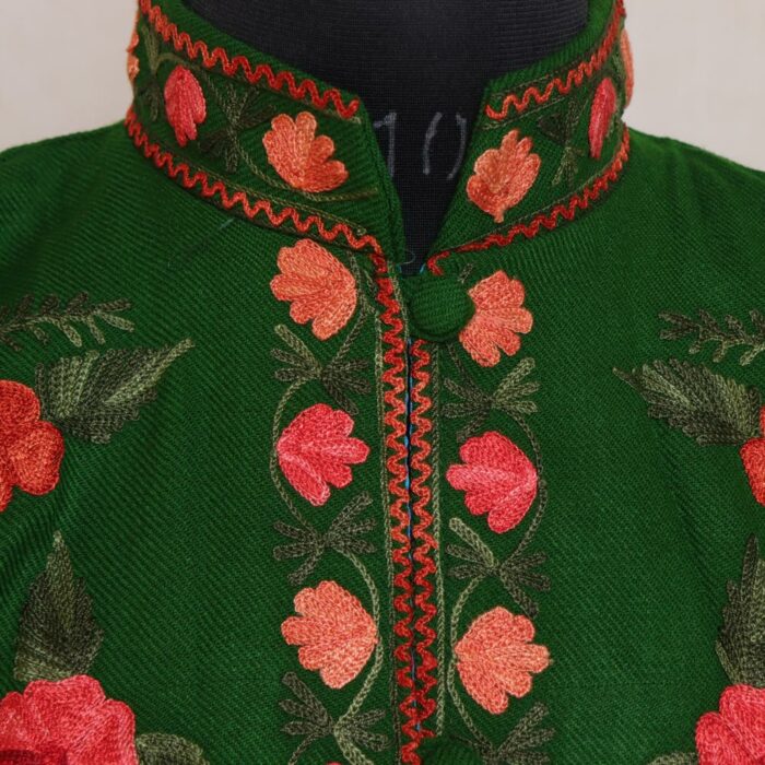 Dark Green Aari Cashmilon Jacket - Image 3