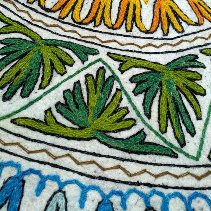 BulBul Bagh Handmade Aari Embroidered Wool Namda 5FT - Image 3