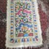 Flora Fauna Handmade Aari Embroidered Namda Rug 5.5×3.5