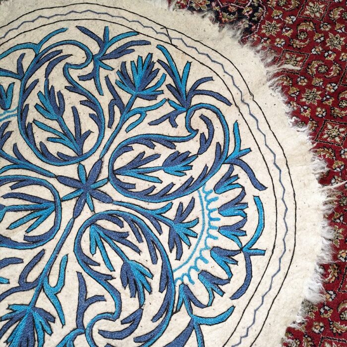 Aabh Shar Handmade Aari Embroidered Wool Namda 3FT - Image 2