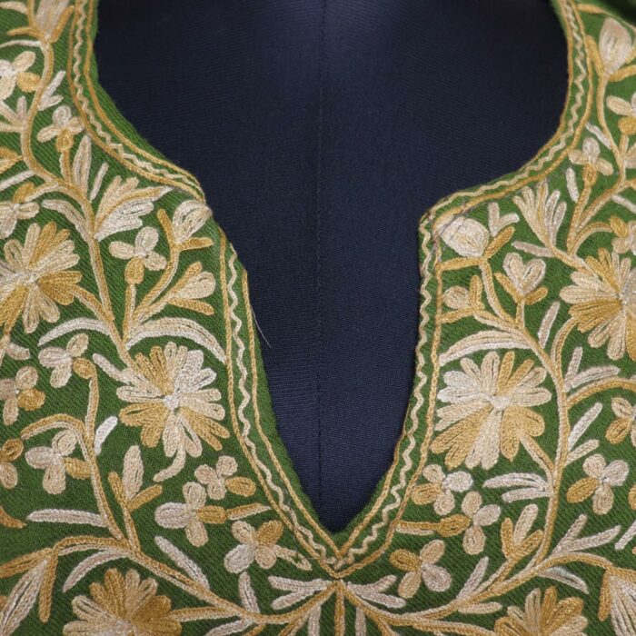 Green Shahi Raffal Naldar Aari Pheran - Image 3