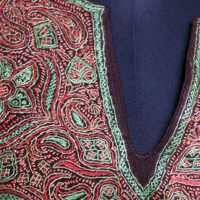 Brown Sozni Handwork Raffal Pheran - Image 3