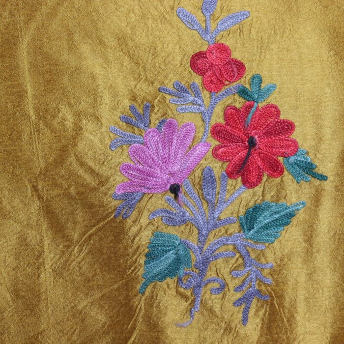 Mustard Yellow Miri Silk Aari Short Jacket - Image 3