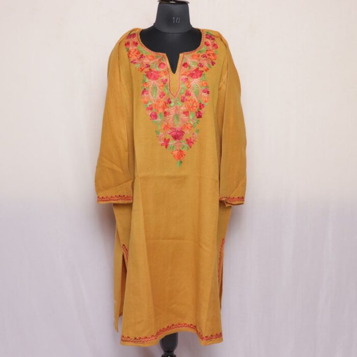 Mustard Raffal Naldar Aari Pheran - Image 2
