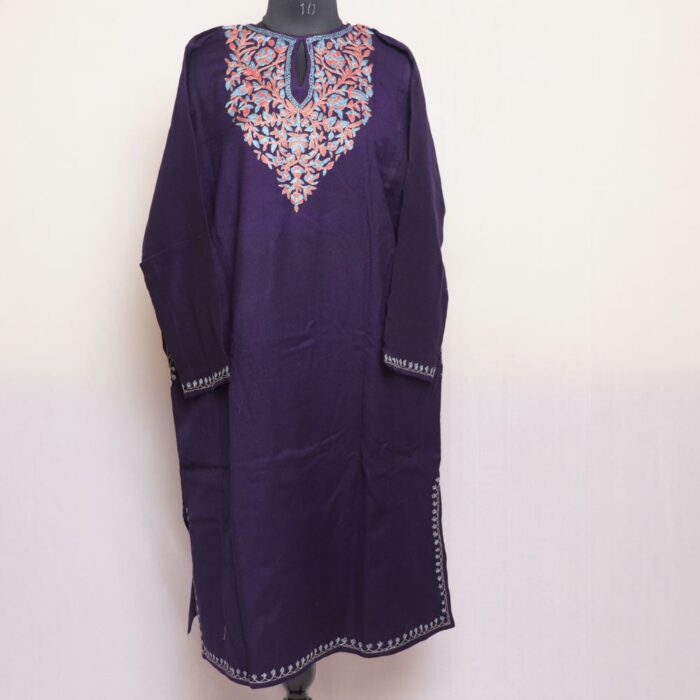 Navy Blue Paper Mache Design Raffal Pheran - Image 2