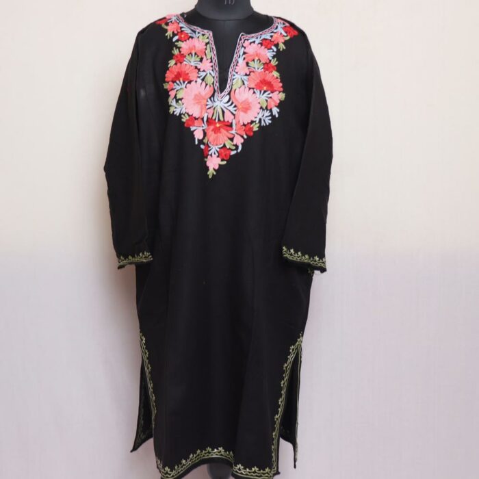 Black Aaru Cashmilon Aari Pheran - Image 2