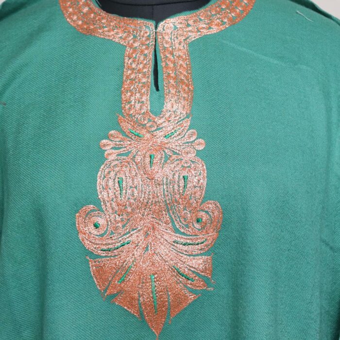 Green Raffal Pheran With Border Tilla - Image 3