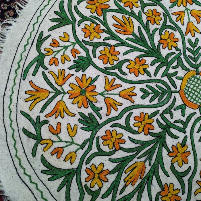 Sabzar Handmade Aari Embroidered Wool Namda 5FT - Image 2