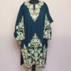 Teal Green Raffal Aari Border Pheran