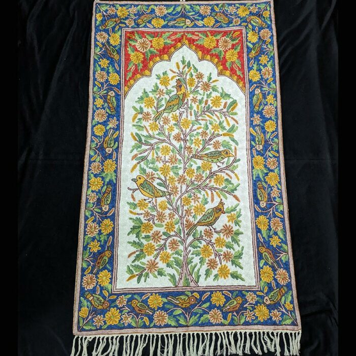 Tree of Life 5x3 Silk Chainstitch Wall Hanging Art