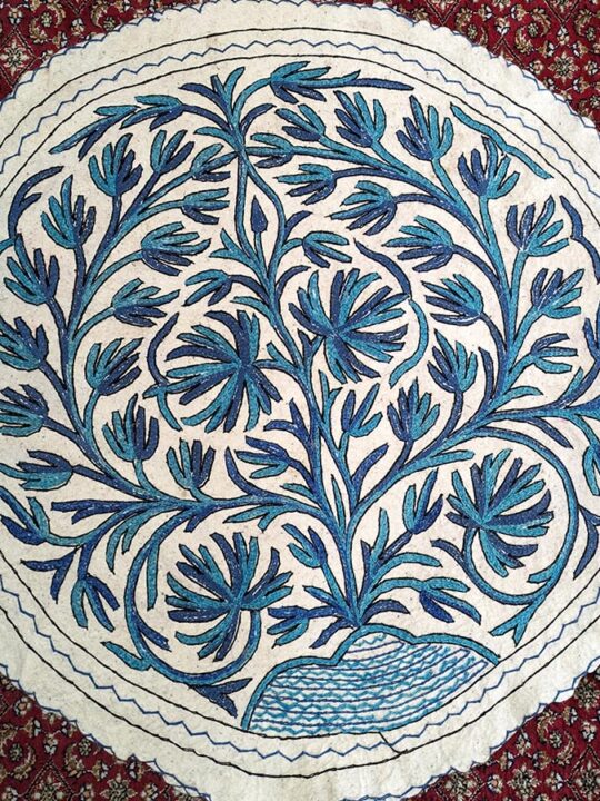 Aabi Handmade Aari Embroidered Wool Namda 4FT