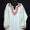White Sozni Handwork Raffal Pheran