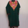 Dark Green Pampori Kashmiri Pheran with Aari Embroidery