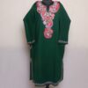 Dark Green Khanday Cashmilon Pheran with Aari Embroidery