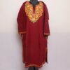 Maroon Nazakat Cashmilon Pheran with Aari Embroidery