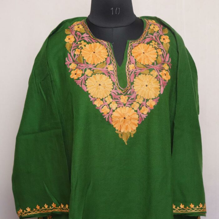 Sabz Nazakat Cashmilon Pheran with Aari Embroidery - Image 2