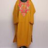 Mustard Cashmilon Pheran with Aari Embroidery
