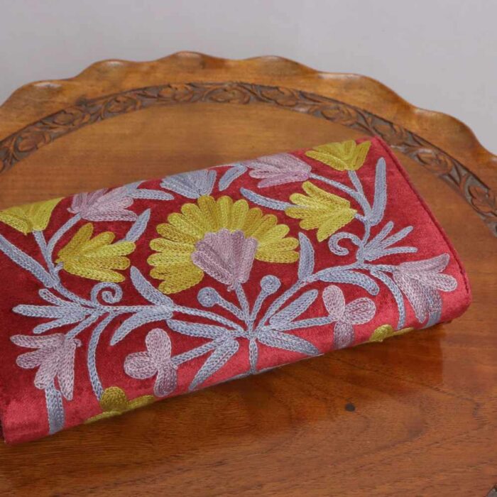 Maroon Kashmiri Wallet with Velvet Base - Image 2