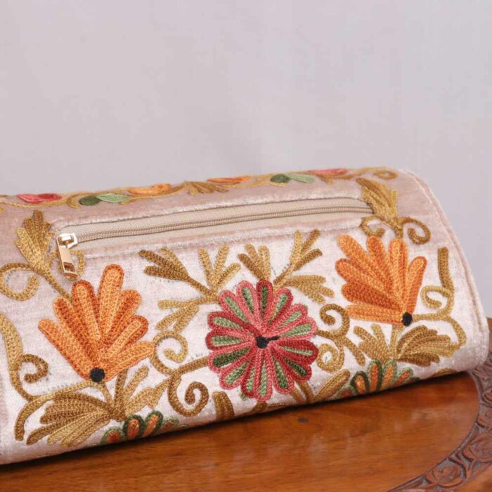 3 Pocket Beige Poshbaag Kashmiri Wallet - Image 3