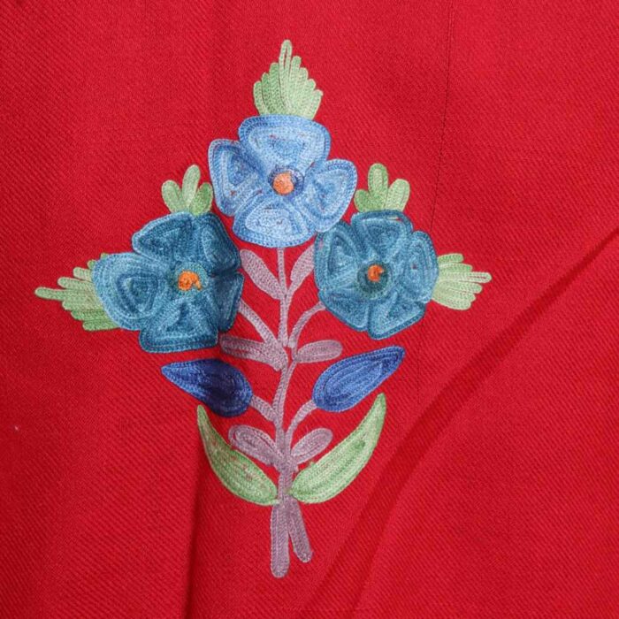 Ravishing red Kashmiri Cape Shawl for Winter - Image 4