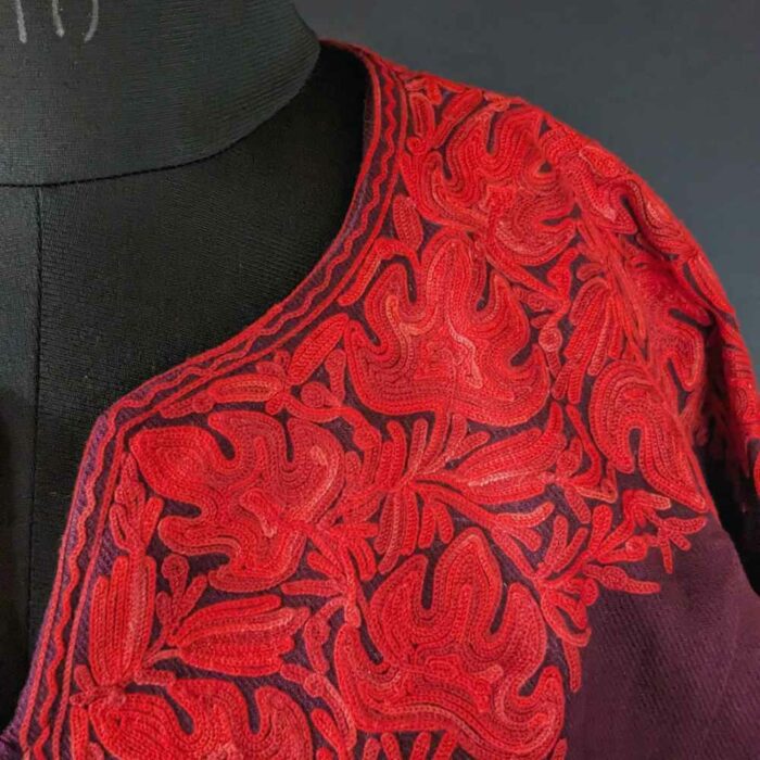 Maroon MeerBaagh Kashmiri Phiran with Front Back Embroidery - Image 6