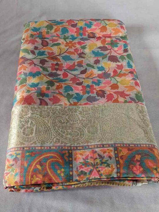 Ehsaas Kashmiri Cream Silk Kani Saree
