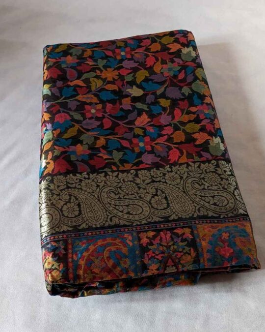 Ehsaas Kashmiri Black Silk Kani Saree