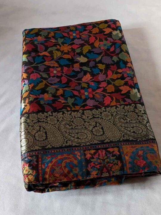 Ehsaas Kashmiri Black Silk Kani Saree