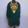 Green Chinari Cashmilon Short Kashmiri Pheran  (L36)