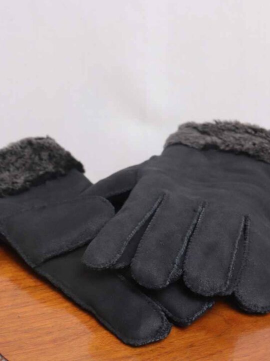 Black Bakhtawar Leather Gloves