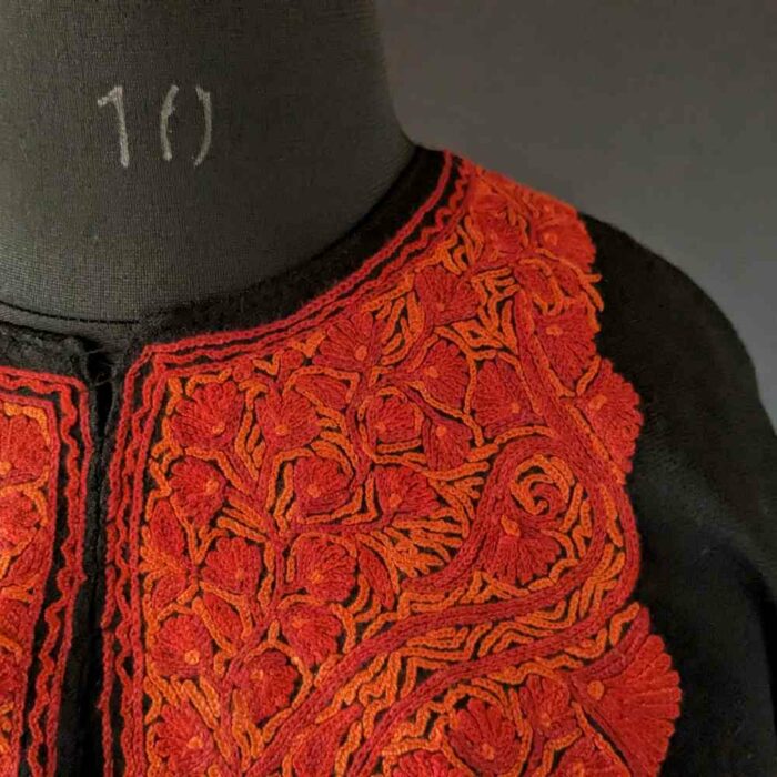Black Handwork Pure Wool Kashmiri Pheran Dress - Image 2