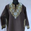 Brownish Tweed Aari Zari Kashmiri Pheran