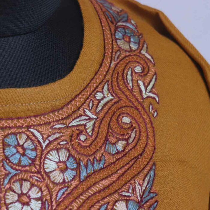 Mustard Hand Sozni Raffal Pheran C58 - Image 3