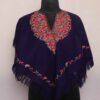 Navy Blue Badami Aari Embroidery Kashmiri Poncho